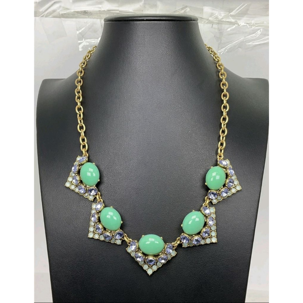 Stella & Dot Turquoise Blue & Purple Rhinestone Statement Necklace | 18